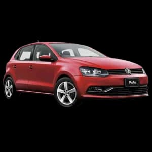 Red VW Polo from the OCI car hire fleet