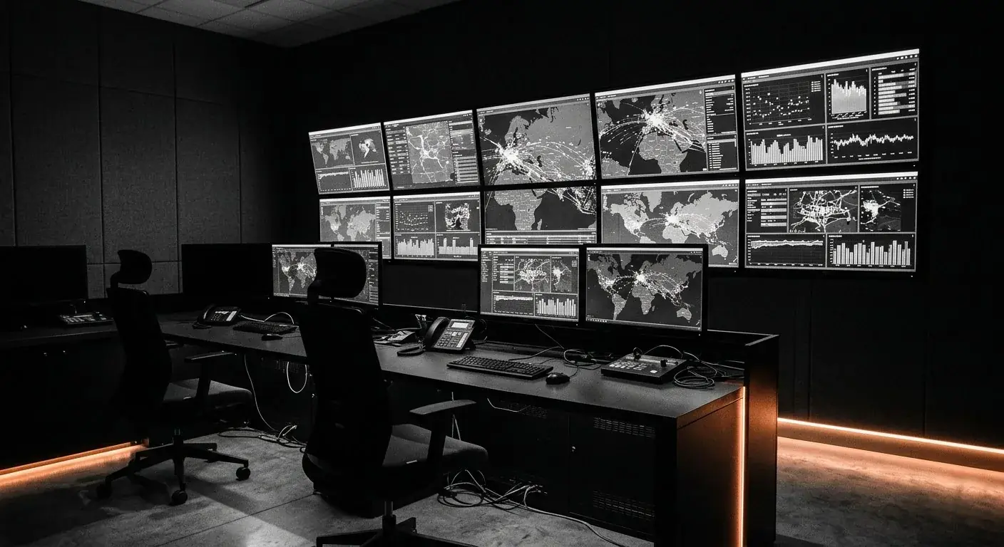 The OCI fleet control room, where vehicles, drivers, and jobs are tracked